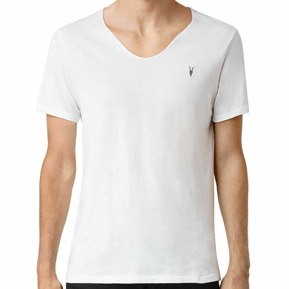 All saints drop neck t shirt - cream